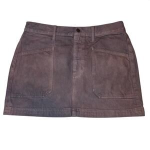 Madewell Washed Gray Utility Mini Skirt Size 28 High Rise Pockets Hemp